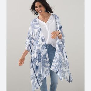 Blue and White Kimono Shrug